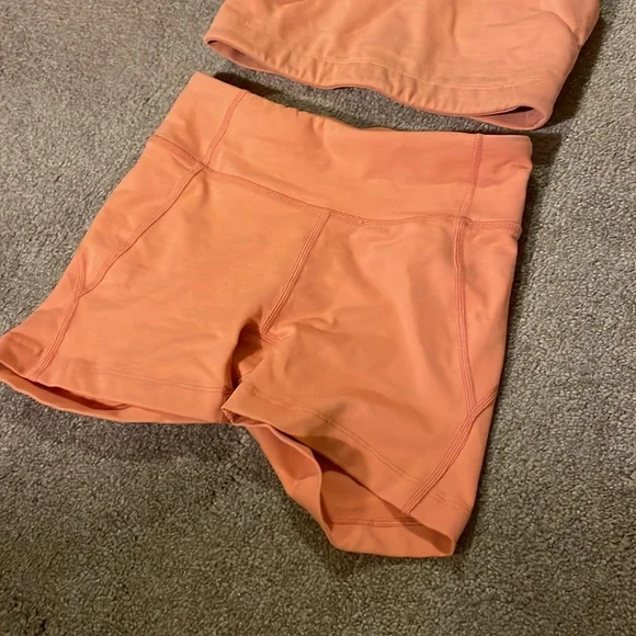 Outdoor Voices Free Form Set Athena Crop and Shorts Orange XS - Picture 3 of 3